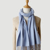 Solid Color Autumn And Winter Tassel Pure Cashmere Scarf For Women