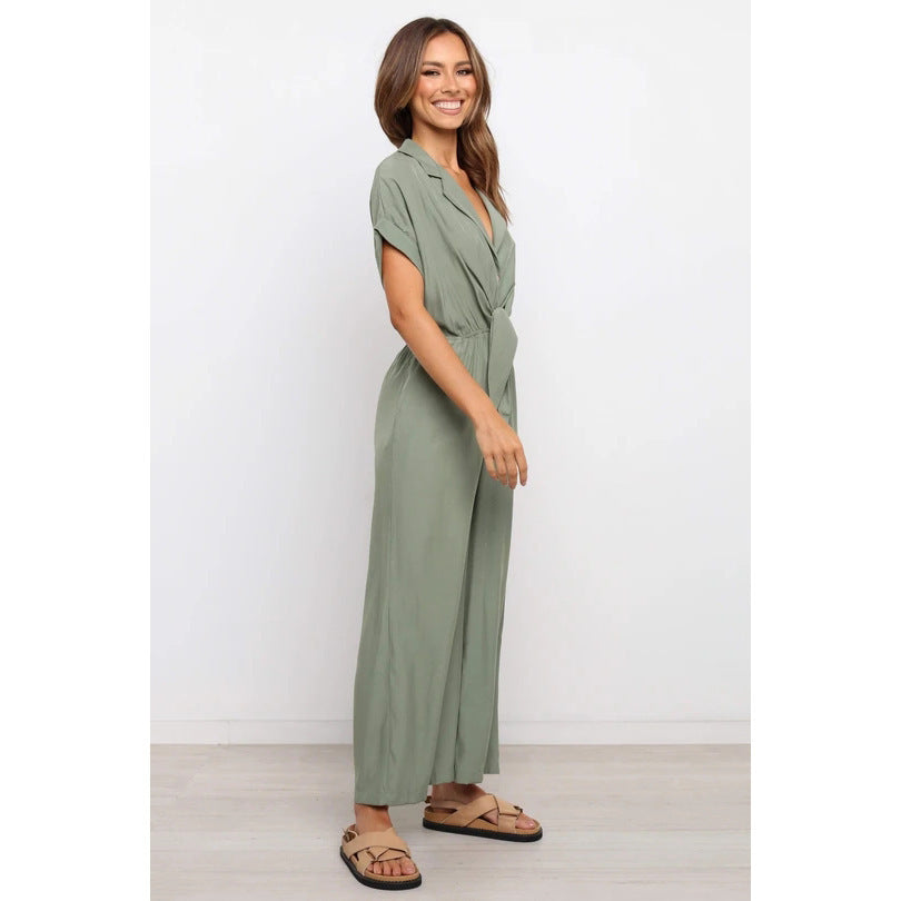 Loose Jumpsuit At Home Casual Lace-up One-piece