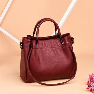 Women's Bags Soft Leather Retro Bucket Bag Handbag