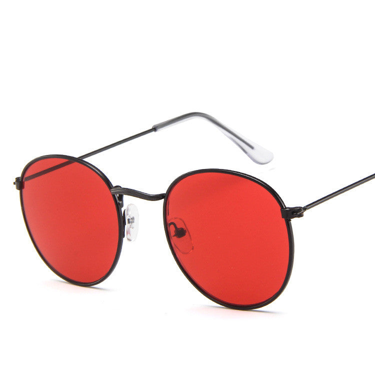 Round Frame Fashionable White Jingting Sunglasses