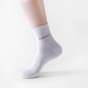 Socks Solid Color Socks Men's Mid-tube Bamboo Fiber Socks Men