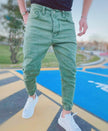 Denim Men's Pants Ripped Trendy Color Slim Fit Denim Ankle Banded Pants Men