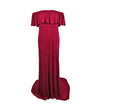 Mercerized cotton pregnant women ruffled collar trailing dress long skirt