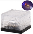 Waterproof Solar Power LED Ground Crystal Glass Ice Brick Shape Outdoor Yard Garden Deck Road Lamp Light