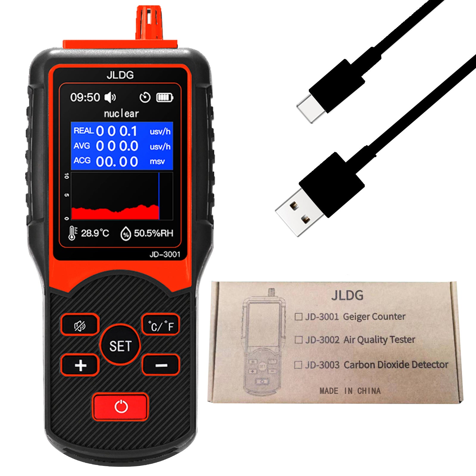 With Calibration Calibration Certificate JD-3001 Geiger Tube Nuclear Radiation Detector Electromagnetic Radiation Detector