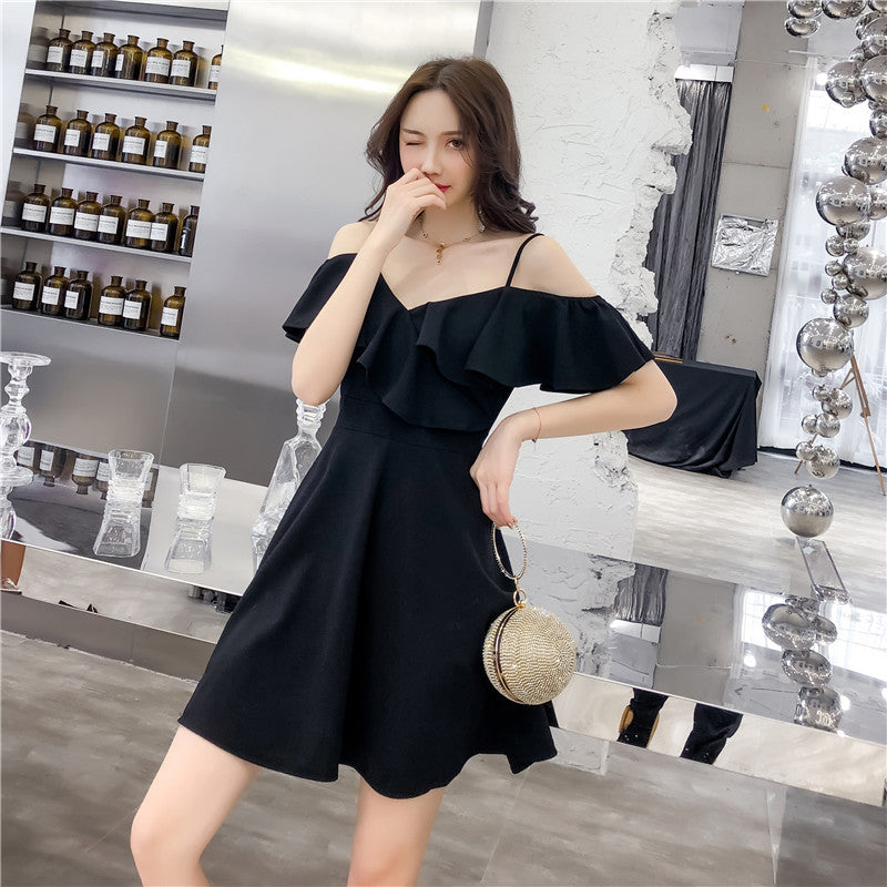 Retro Skirt Temperament Waist Dress Women