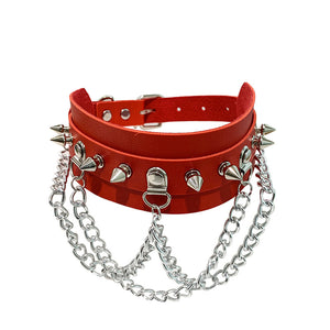 Gothic Exaggerated PU Leather Collar