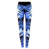 Dark Blue Printed Tight Gym Leggings