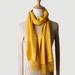 Solid Color Autumn And Winter Tassel Pure Cashmere Scarf For Women