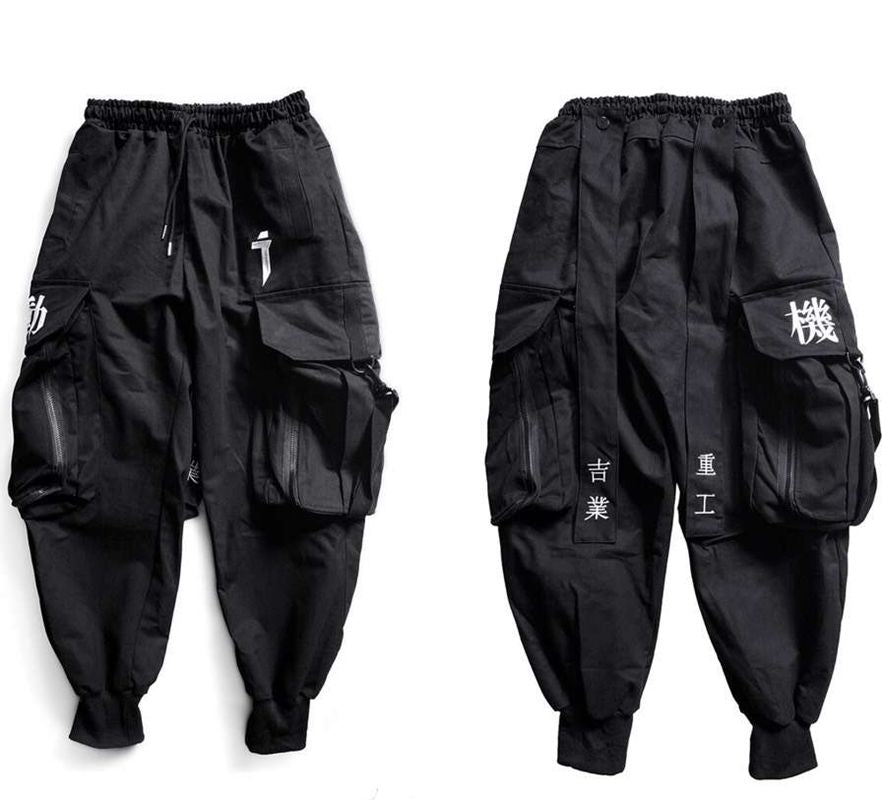 Embroidered streamer cargo pants