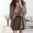 Elegant V-neck Knitted Cardigan Sweater Suit For Women