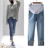 Straight Cropped Jeans Cuffed Jeans For Pregnant Women