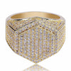 Hip Hop Man Ring Micro Pave CZ Silver Ring Gold Color Square Rings For Men Jewelry