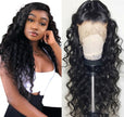 Chemical fiber front lace black small curly wig