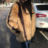 Artificial Fox Fur Marbled Fur Coat