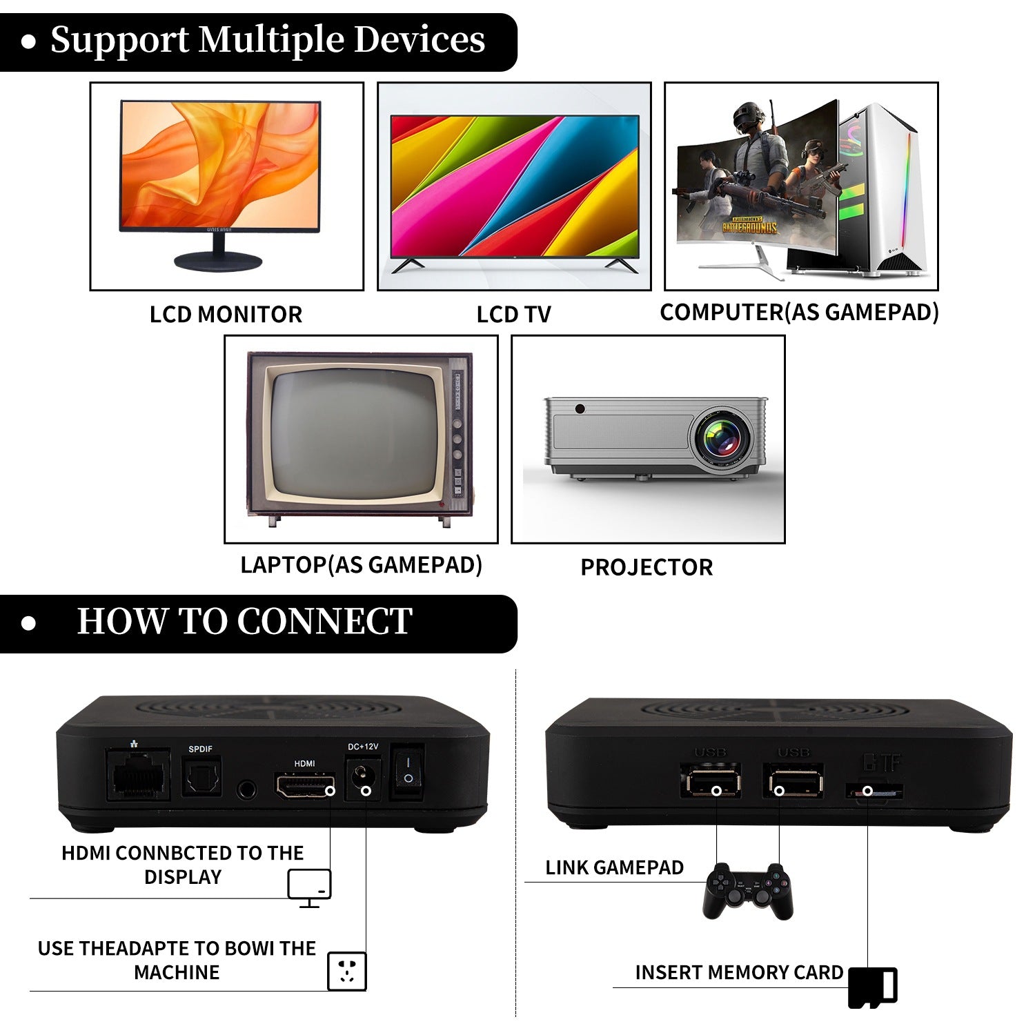 Double handle mini  game console to TV