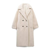 New Women's Solid Color Casual Long Lamb Wool Coat