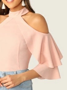 Solid color women's tops