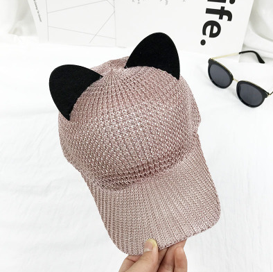 Summer Cute Cat Ear Breathable Solar Mesh Baseball Caps