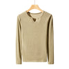 Women's Early Autumn V-neck Long-sleeved Knitted Base All-matching Top