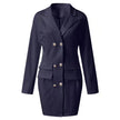 Double Breasted Trench Coat Solid Color Thin Coat Dress Women