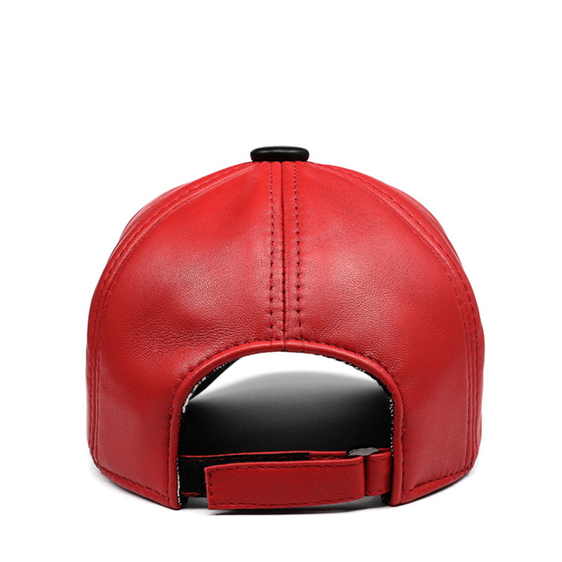 Lambskin Genuine Leather Baseball Cap For Men And Women Couples