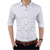 Fashion Male Shirt Long-Sleeves Tops Polka Dot Printing Mens Dress Shirts Slim Men Shirt Plus Size M-5XL FGT