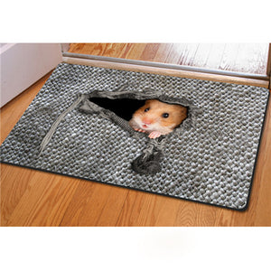 3D cute cat print carpet