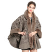 Hooded Shawl Cloak Fox Fur Collar All-match Woolen Coat