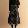 Plaid For Women Big Hem Skirt Wool Midi Dress