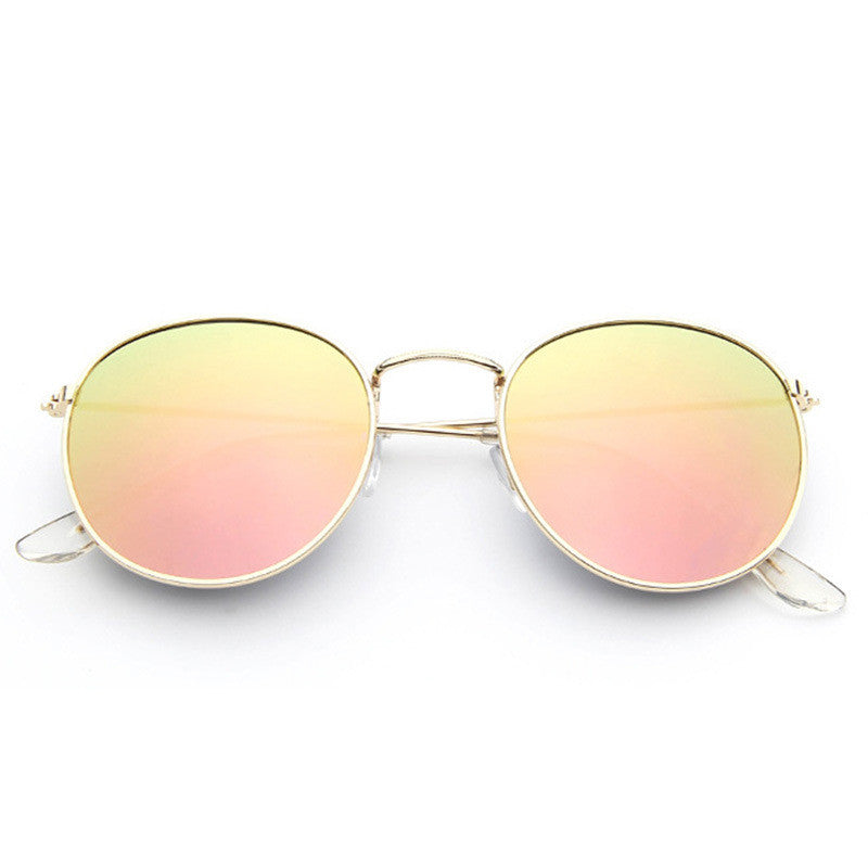 Round Frame Fashionable White Jingting Sunglasses