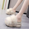 Platform Fluffy Shoes Cake Bottom Super High Heel Slippers Women