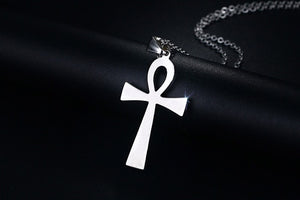 436 Titanium Steel Cross Pendant Gold Necklace