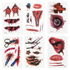 Halloween Scar Pattern Tattoo Stickers Waterproof