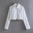 Women's French Fashion Short Lapel Long Sleeve Shirt