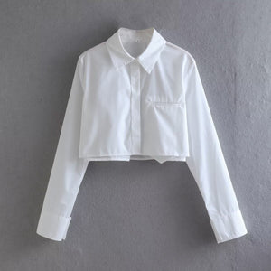 Women's French Fashion Short Lapel Long Sleeve Shirt