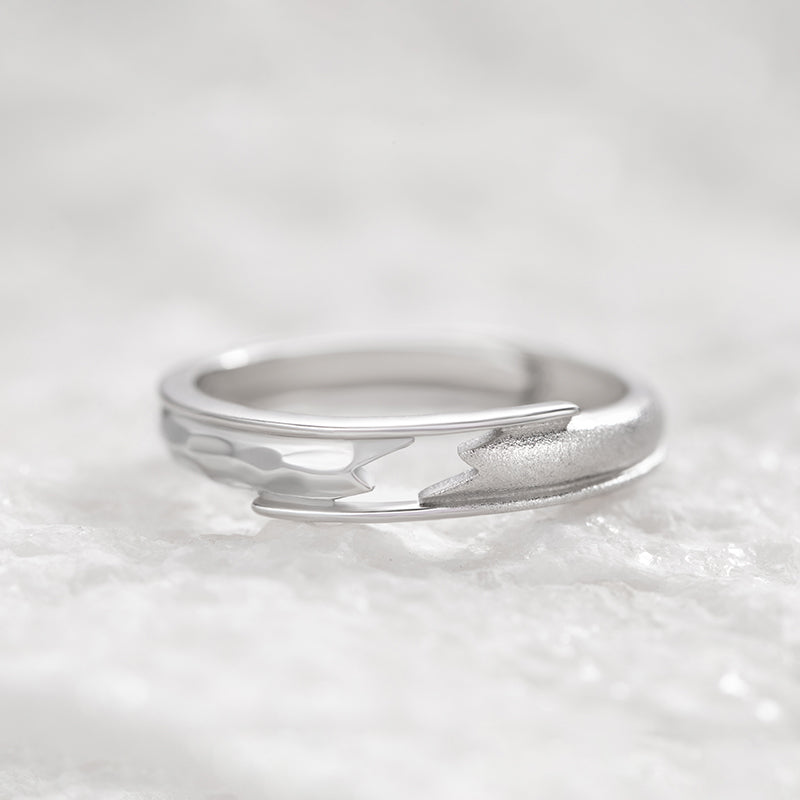 Unexpectedly Encounter Couple Adjustable Ring In Sterling Silver For Simplicity