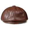 Dome Top Layer Cowhide Octagonal Hat Men