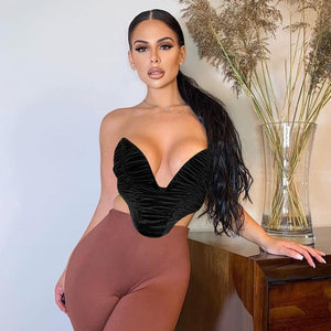 Women's New Style Pleated Sexy Heart-shaped Chest-wrapped Camisole
