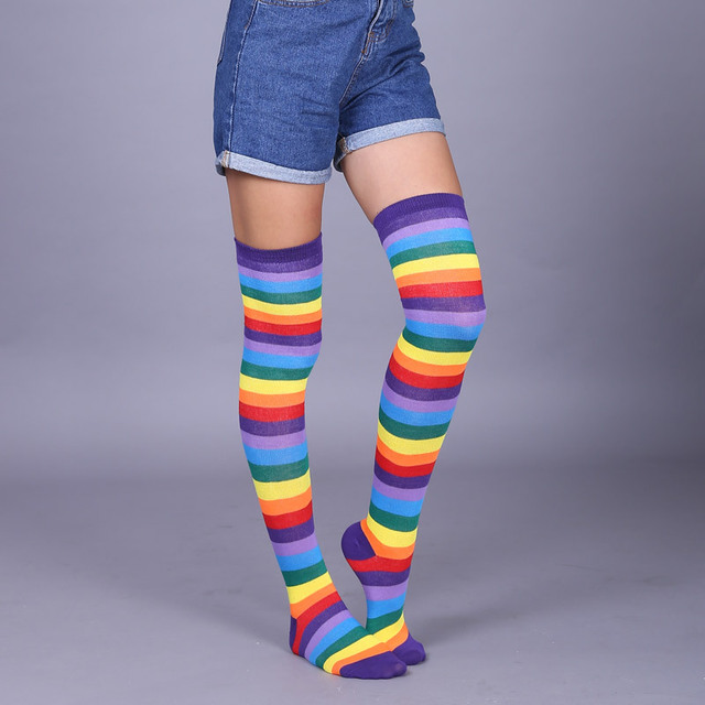 Rainbow Striped Stockings