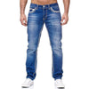 Men Jeans With Pockets Straight Pants Business Casual Daily Streetwear Trousers Men's Clothing