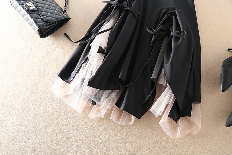 Irregular Wrinkled Mesh Skirt For Women