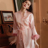 Ladies Feather Wedding Maquillage Bridesmaids Group Wedding And Dress Color Ding Bathrobe