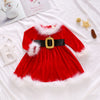 Christmas Newborn Baby Girls Clothing Long Sleeve Solid Dress