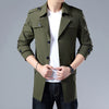 Men's Trench Coat With Buttons Top Quality Jacket Slim Regular Classic Jacket