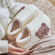 Bear Fluffy Slippers Winter House Shoes For Women