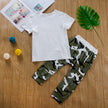 Children's European And American Summer Boys' Short-sleeved Shirt Camouflage Trousers Fashionable Two-piece Children's Clothing