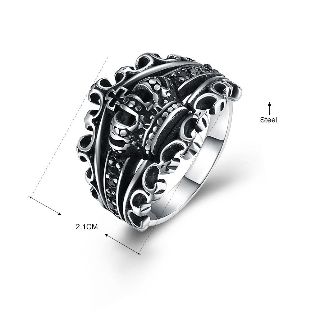 Ring Men Punk Style Crown Ring European And American Style Accessories Ring