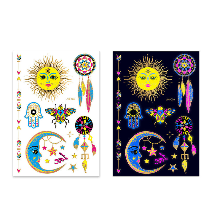 New Creative Fluorescent Bronzing Flower Arm Tattoo Stickers