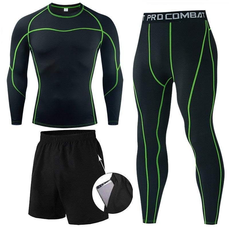 Men's Compression T-shirt Set Quick Drying Sports Tight